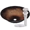 Novatto SANGUINELLO Glass Vessel Bathroom Sink Set, Brushed Nickel NOHP-G008BN - alternate 1